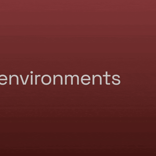 White animated text types out word by word on a burgundy background, asking how to design more inclusive environments for everyone.