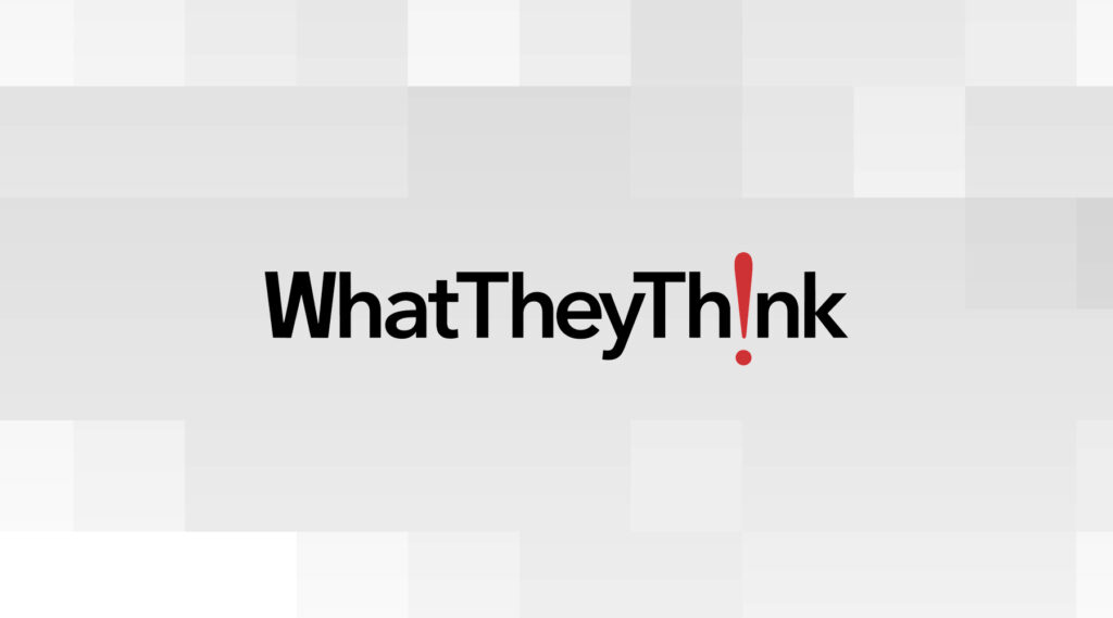 WhatTheyThink text in black, red exclamation mark in Think, on a light gray background with subtle square patterns.